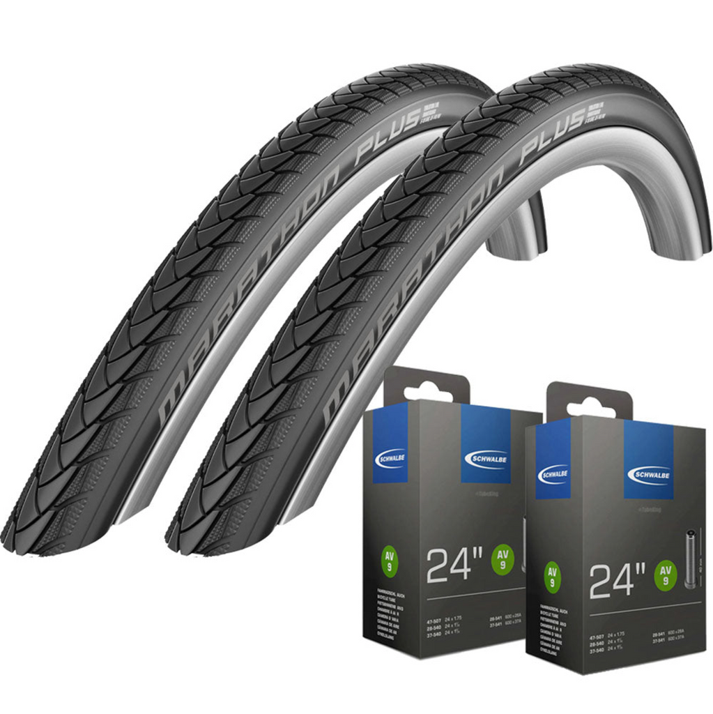 24 x 1 3/8 Schwalbe Marathon Plus Wheelchair Tyre (37-540) Grey