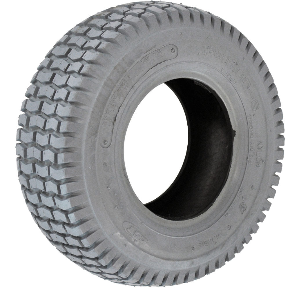 13/500 x 6 Tyre (13x500-6) Block Tread. Grey. Pneumatic.