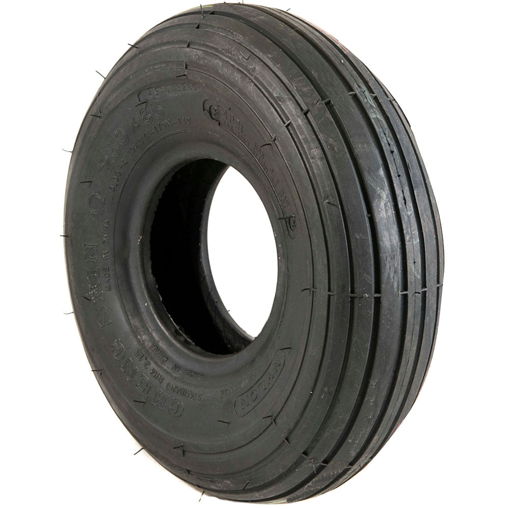 200 x 50 tyre (50-100) Rib Tread. Black. Pneumatic.