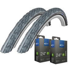 Load image into Gallery viewer, 24 x 1 3/8 Schwalbe Downtown Tyre (37-540) Grey / Black