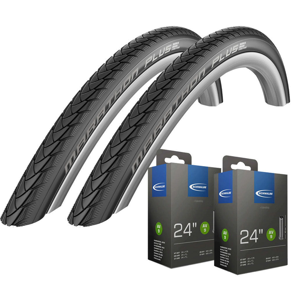 24 x 1 Schwalbe Marathon Plus Wheelchair Tyre (25-540) Black