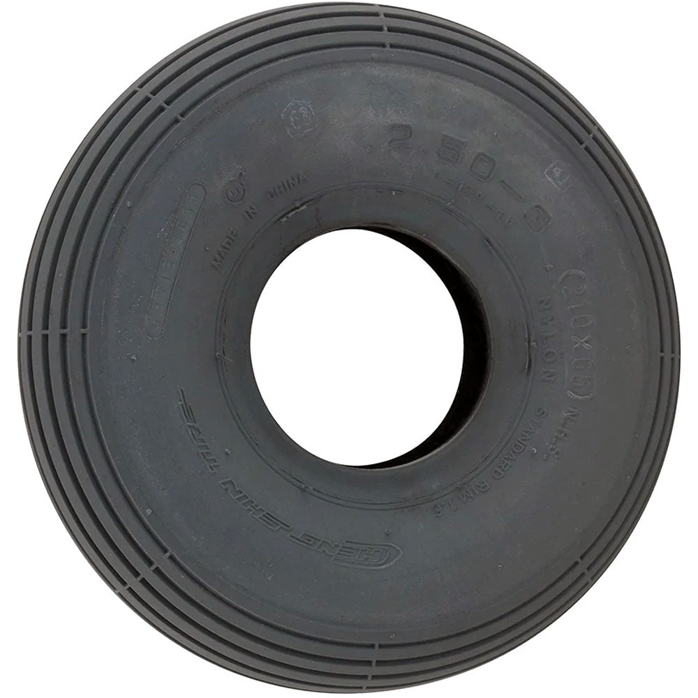 250 x 3 Tyre (2.50-3) Rib Tread. Grey. Pneumatic.