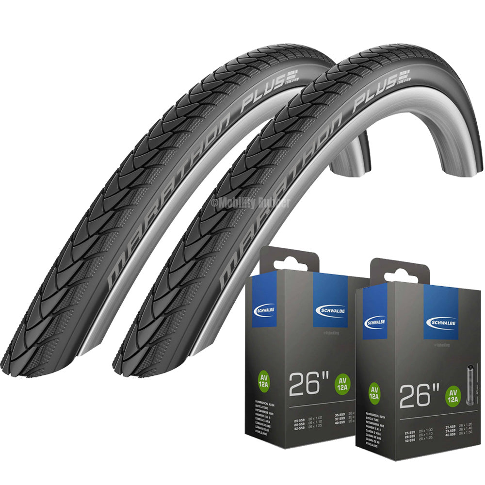 26 x 1 Schwalbe Marathon Plus Wheelchair Tyre (25-559) Black