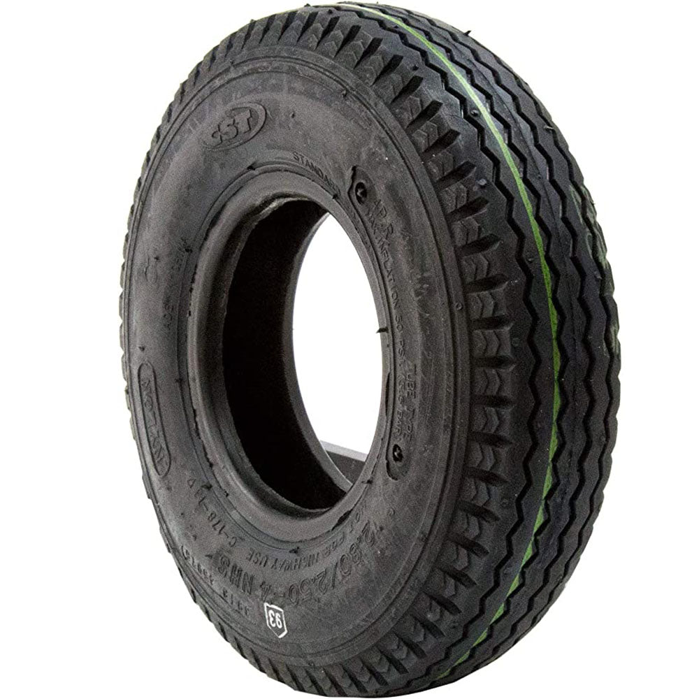 280/250 x 4 Tyre (2.80/2.50-4) Sawtooth Tread. Black. Pneumatic.