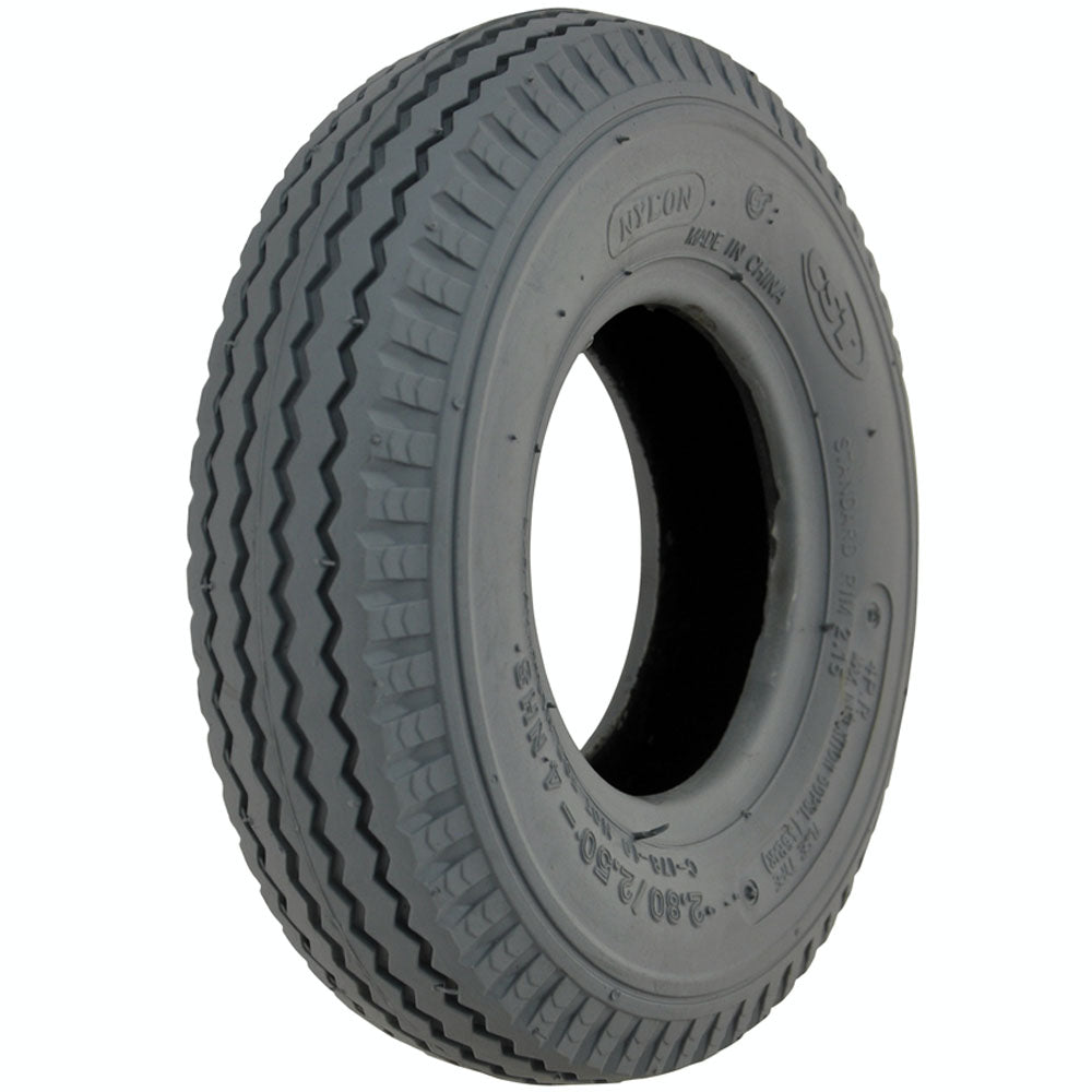 280/250 x 4 Tyre (2.80/2.50-4) Sawtooth Tread. Grey. Pneumatic.