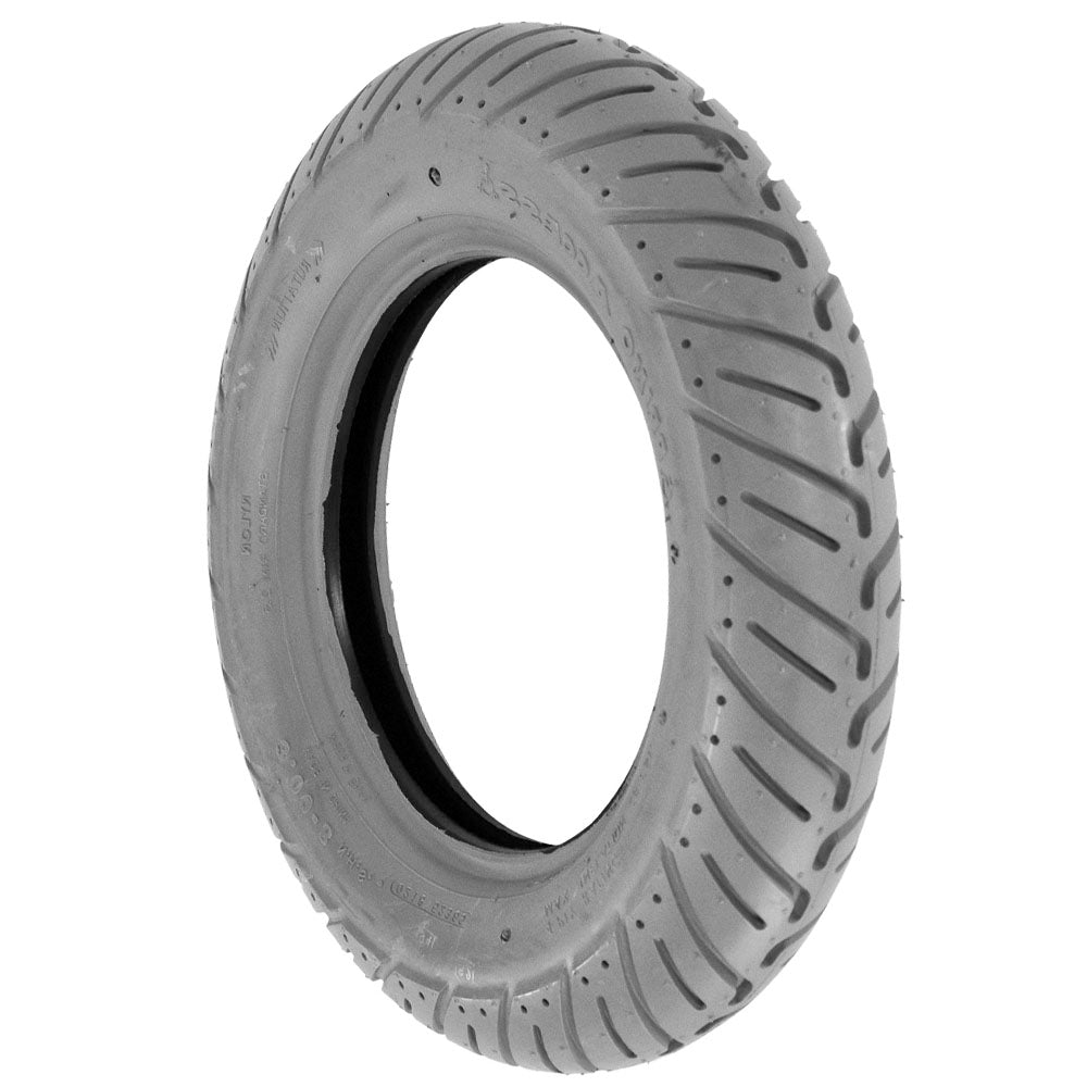300 x 10 Tyre (3.00-10) Scallop / C917 Tread. Grey. Pneumatic.