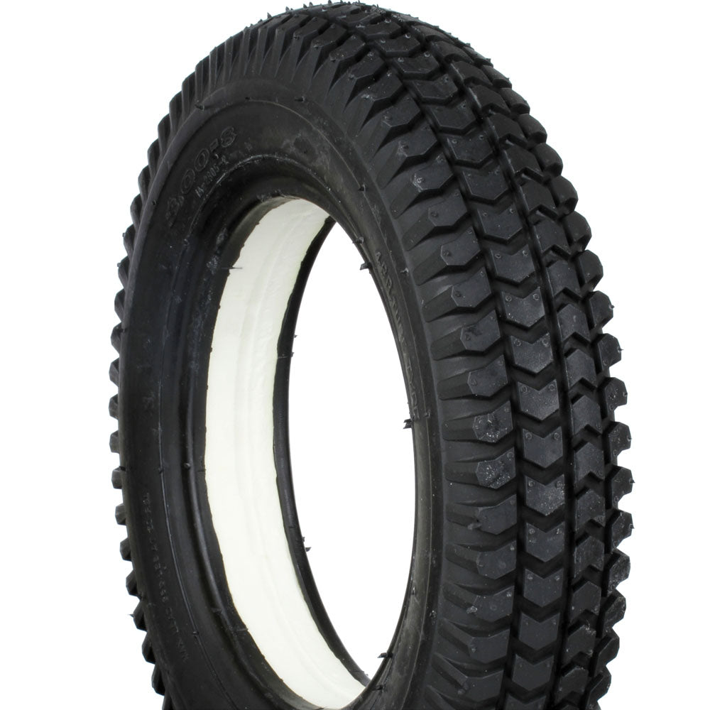 300 x 8 Tyre (3.00-8) Black. Infilled / Solid. Arrow Tread. Puncture Proof.