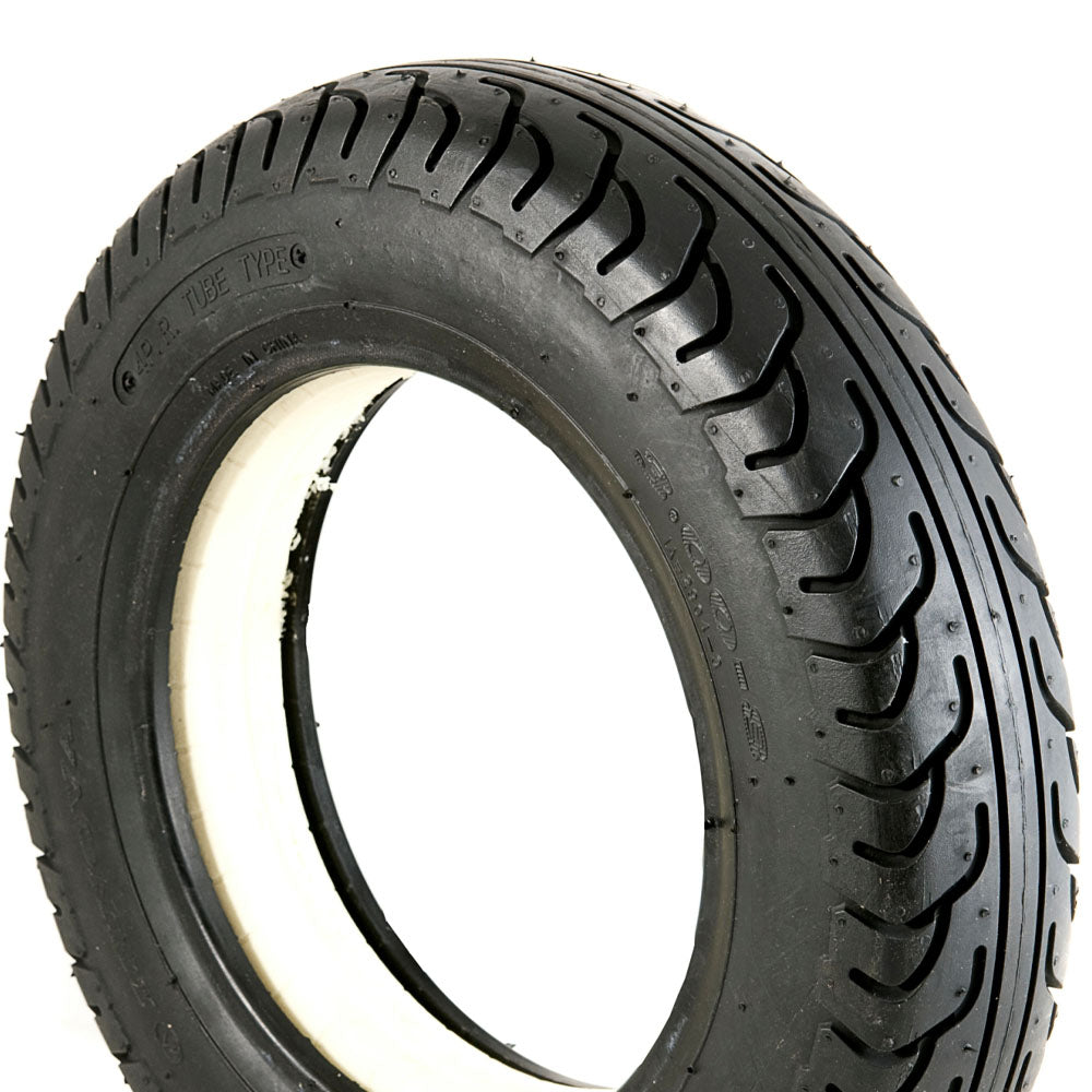 300 x 8 Tyre (3.00-8) Black. Infilled / Solid. Slick Tread. Puncture Proof.