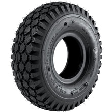 Load image into Gallery viewer, 4.10/350-4 Tyre (410/350 x 4) Pneumatic. Block Tread. Black.