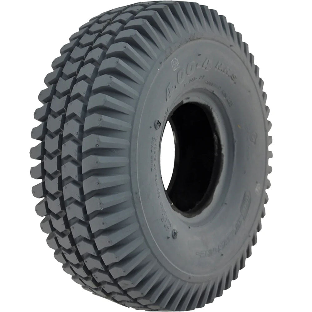 400 x 4 Tyre (4.00-4) Pneumatic. Block Tread. Grey.