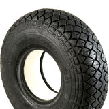 400 x 5 Solid Tyre / Infilled Tyre (4.00-5. 330 x 100) Black. Block Tread. Puncture Proof.