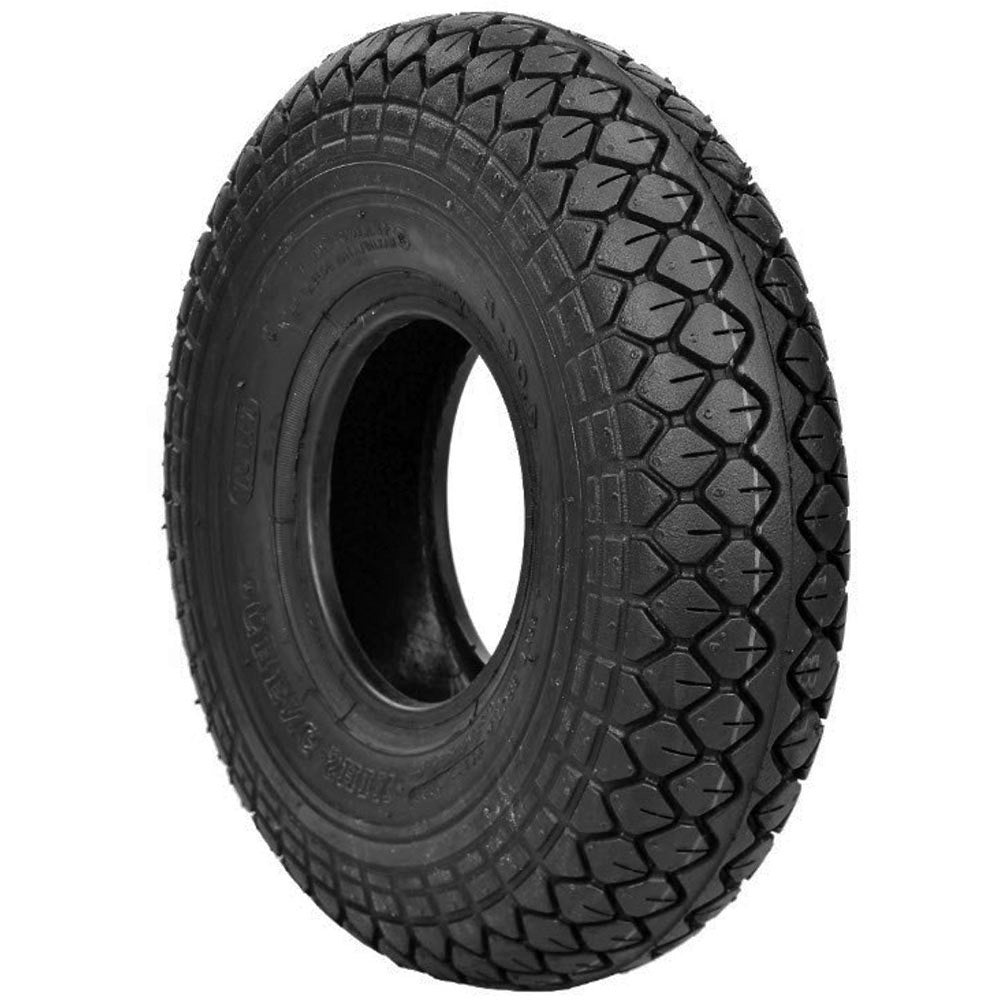 400 x 5 Tyres (4.00-5. 330 x 100)  Diamond Block Tread. Black. Pneumatic.