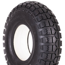 Load image into Gallery viewer, 400 x 6 Solid Tyre / Infilled Tyre (4.00-6) Black. Block Tread. Puncture Proof.