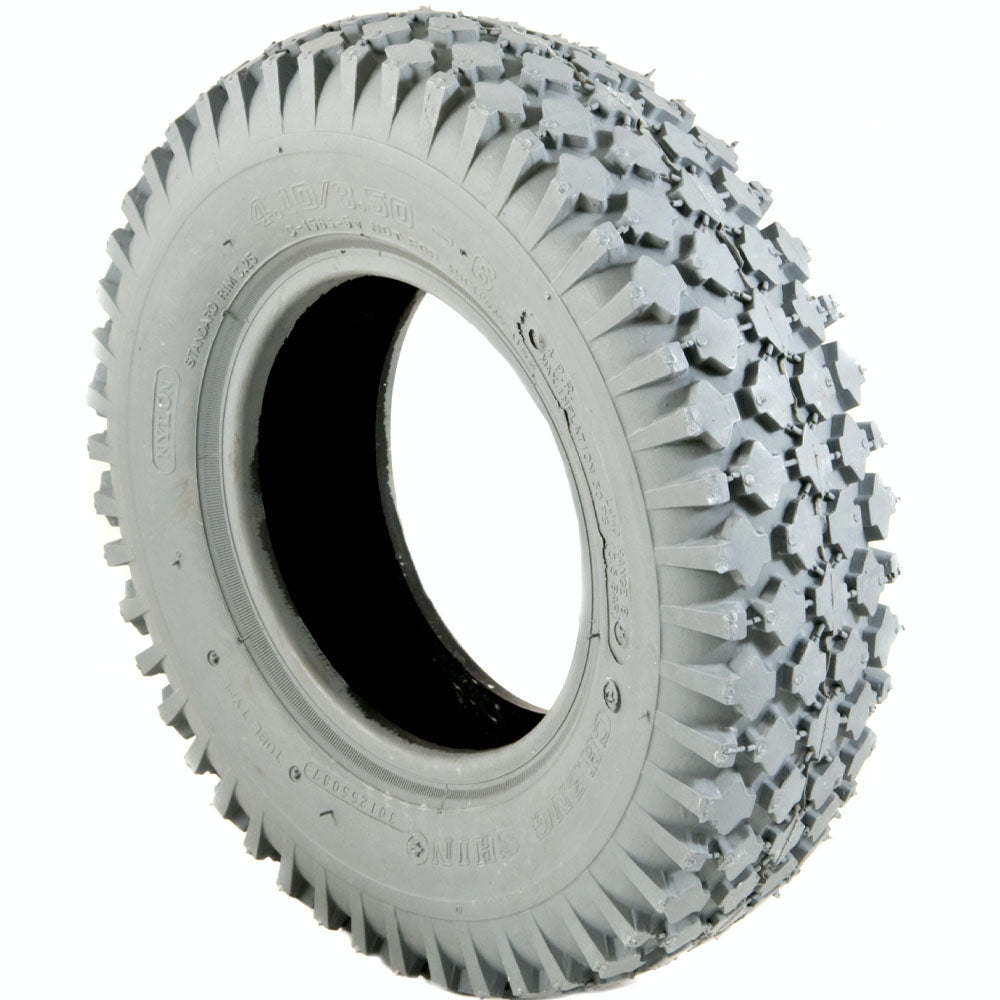 410/350 x 6 Tyre (4.10/3.50-6) Chunky Tread. Grey. Pneumatic