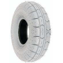 Load image into Gallery viewer, 410/350 x 6 Tyre (4.10/3.50-6) Flat Scallop Tread. Grey. Pneumatic.